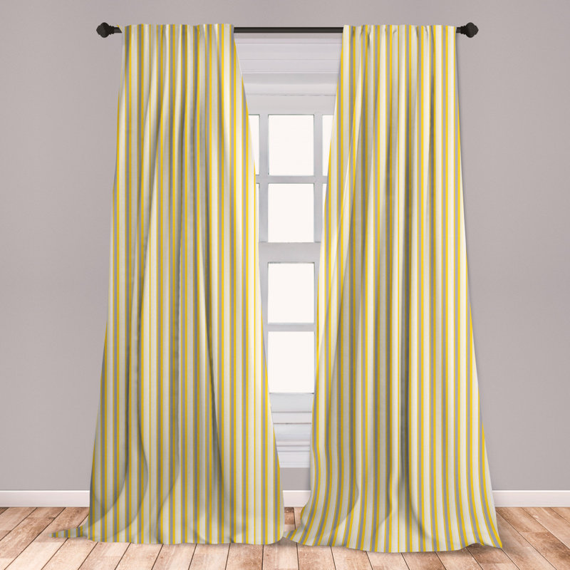 East Urban Home Ambesonne Yellow Curtains, Classical Pattern With